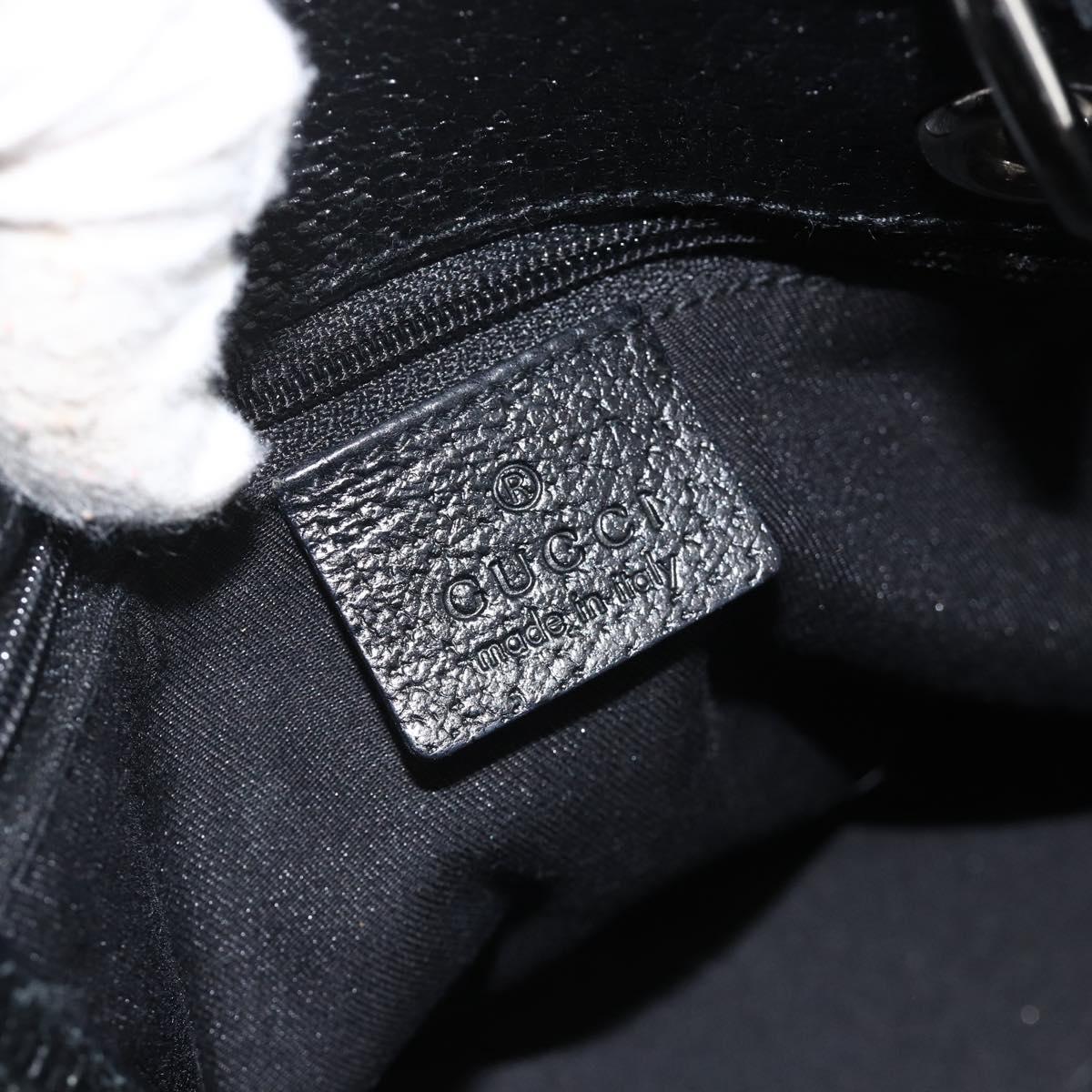 GUCCI GG Canvas Hand Bag Black Silver 120844 Auth BA11644