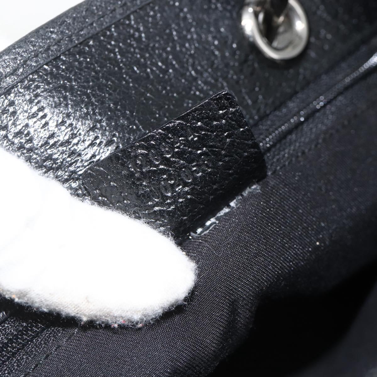 GUCCI GG Canvas Hand Bag Black Silver 120844 Auth BA11644