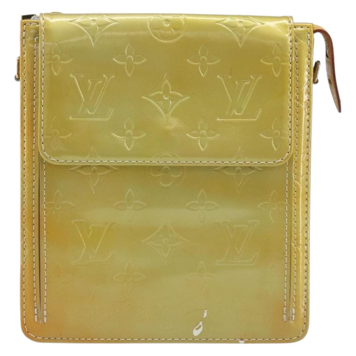 LOUIS VUITTON Monogram Vernis Motto Accessory Pouch Gris M91030 LV Auth BA11648