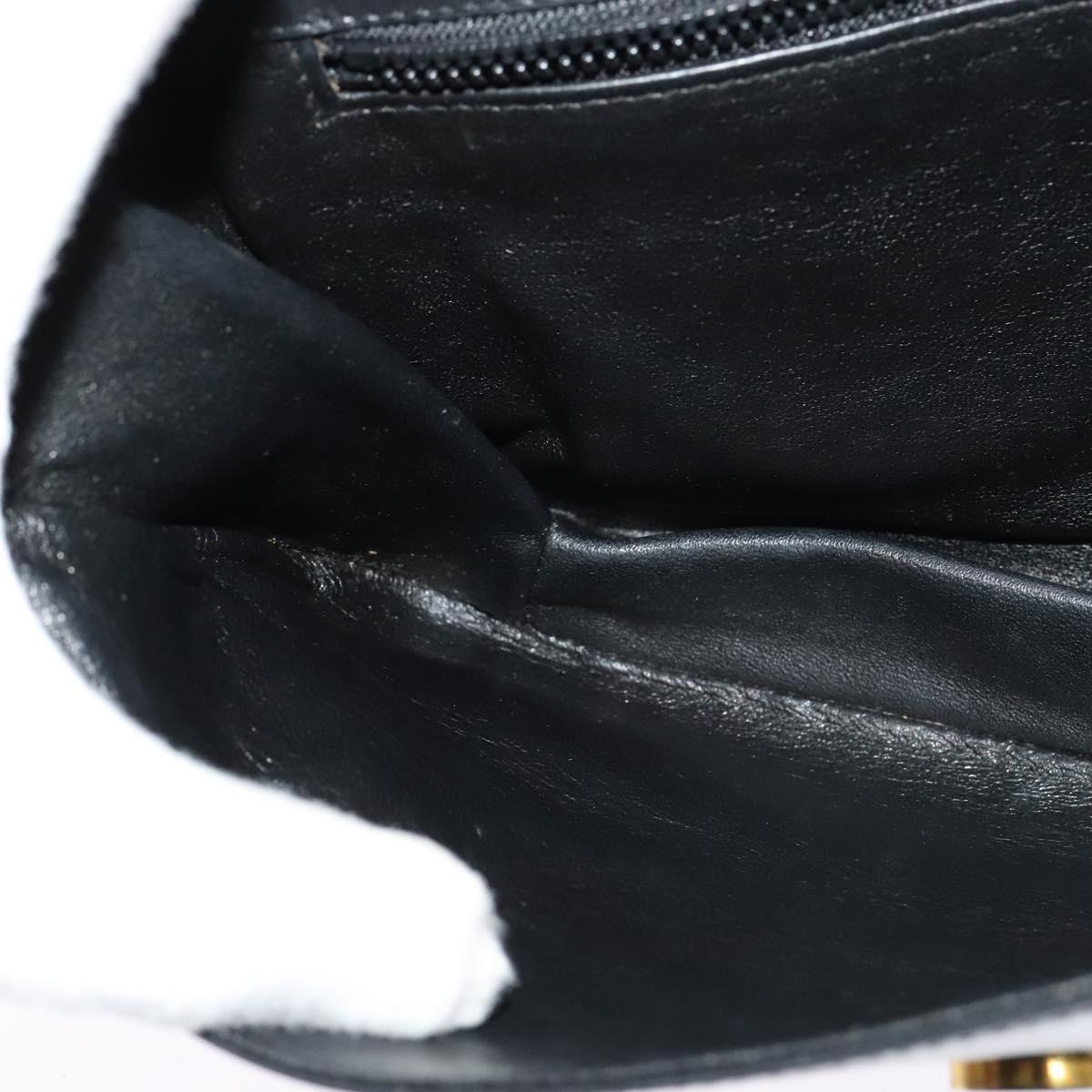 BALLY Shoulder Bag Leather Black Auth BA1165