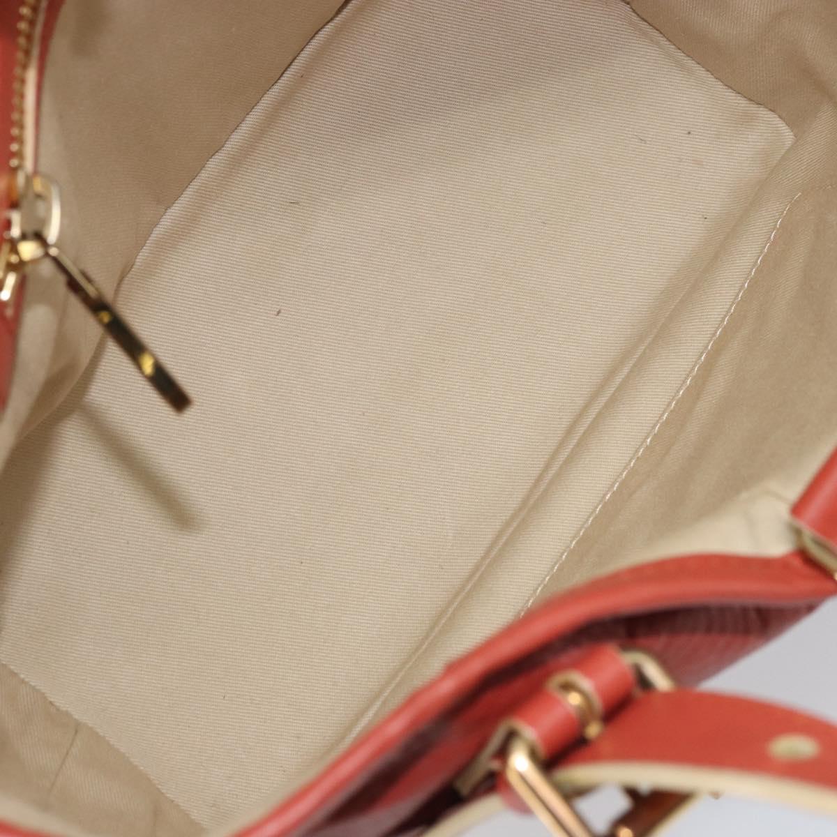 Chloe Hand Bag Leather Red Gold Auth BA11654