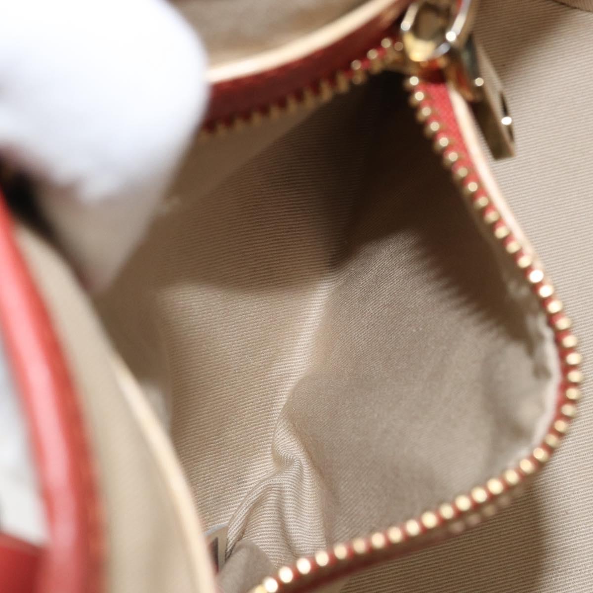 Chloe Hand Bag Leather Red Gold Auth BA11654