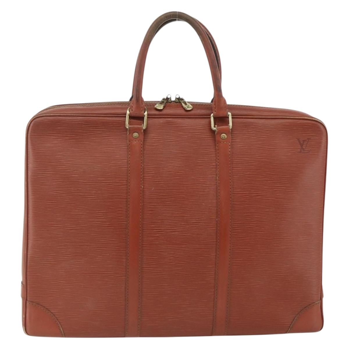 LOUIS VUITTON Epi Porte Documents Voyage Business Bag Brown M54478 Auth BA11658