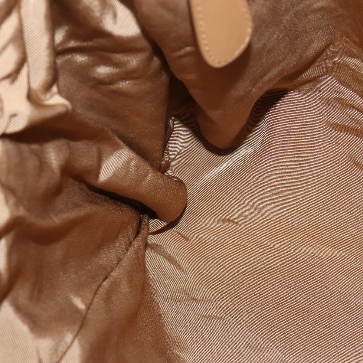 BALLY Hand Bag Leather Brown Gold Auth BA1166