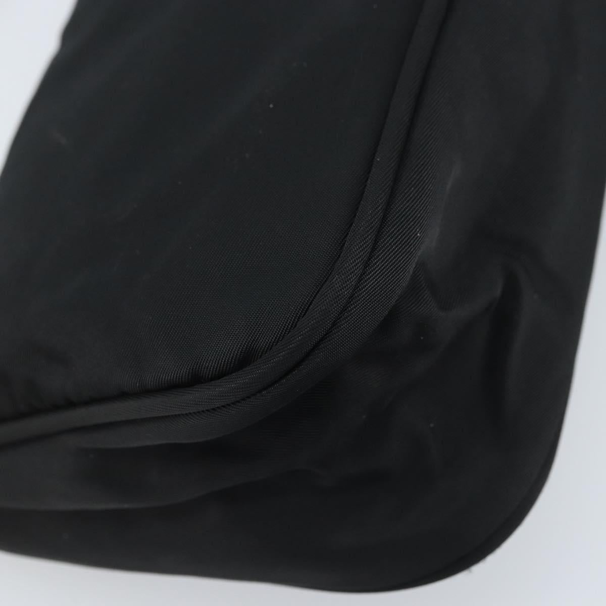PRADA Accessory Pouch Nylon Black Silver Auth BA11668