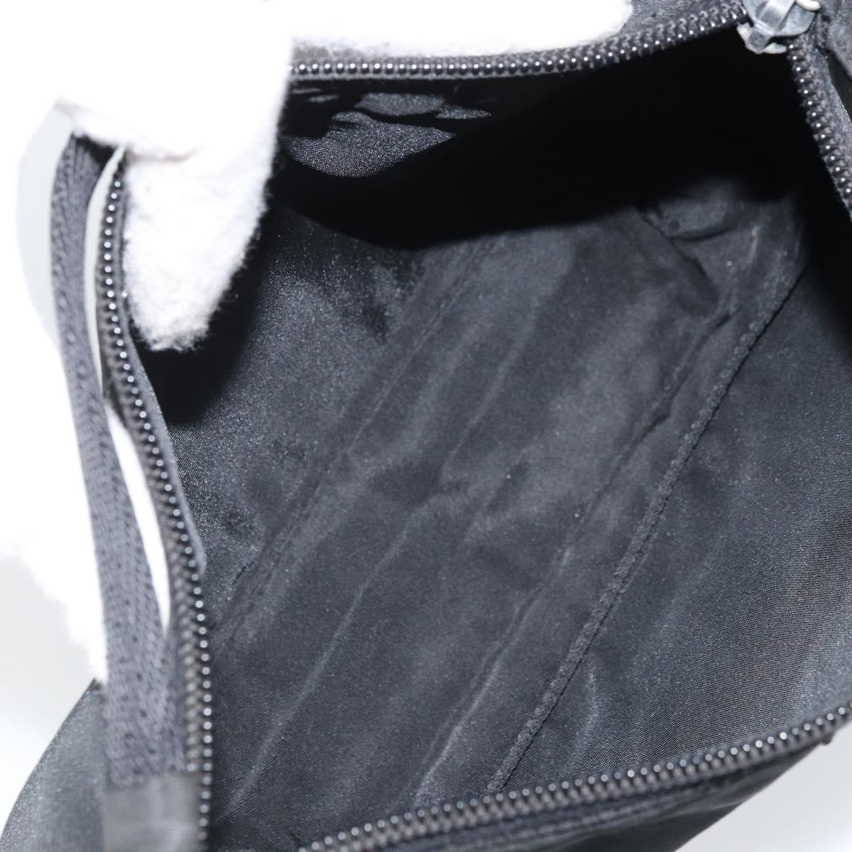 PRADA Accessory Pouch Nylon Black Silver Auth BA11668