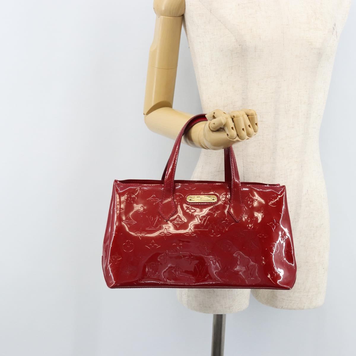 LOUIS VUITTON Monogram Vernis Wilshire PM Bag Pomme D'amour M93642 Auth BA11677