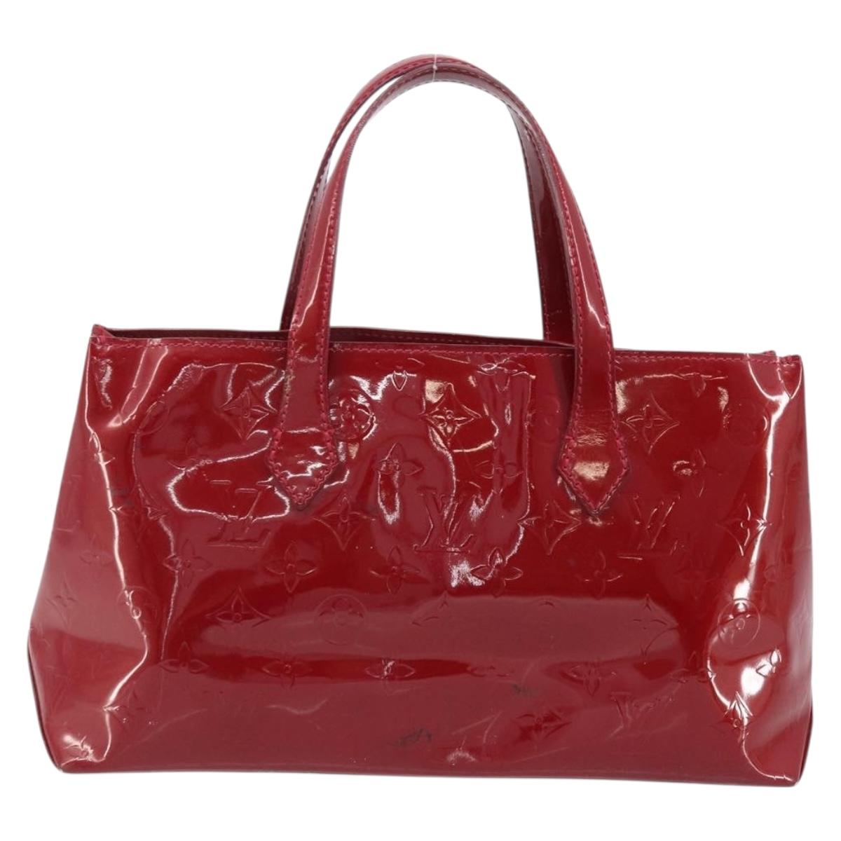 LOUIS VUITTON Monogram Vernis Wilshire PM Bag Pomme D'amour M93642 Auth BA11677