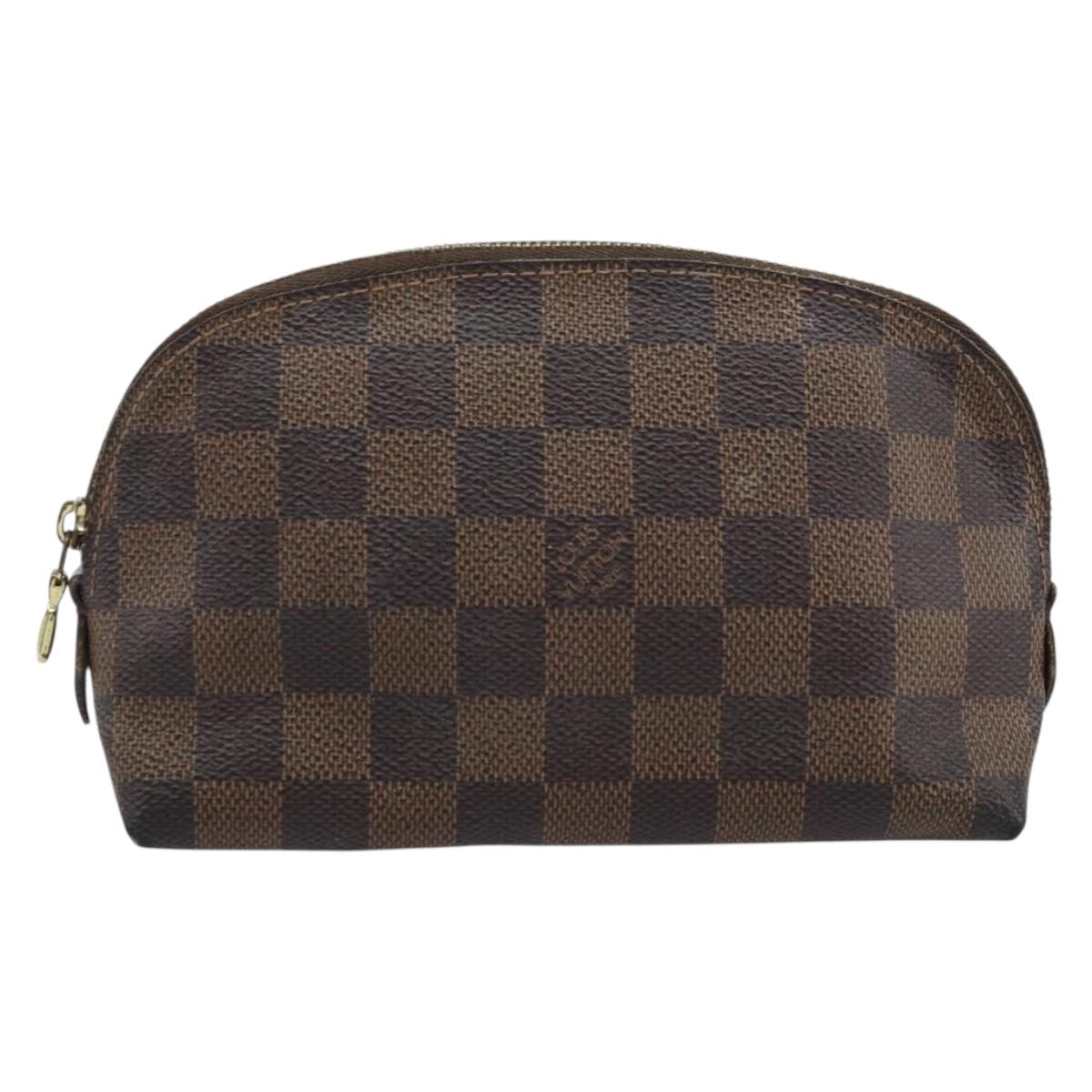 LOUIS VUITTON Damier Ebene Pochette Cosmetic PM Pouch N47516 LV Auth BA11689