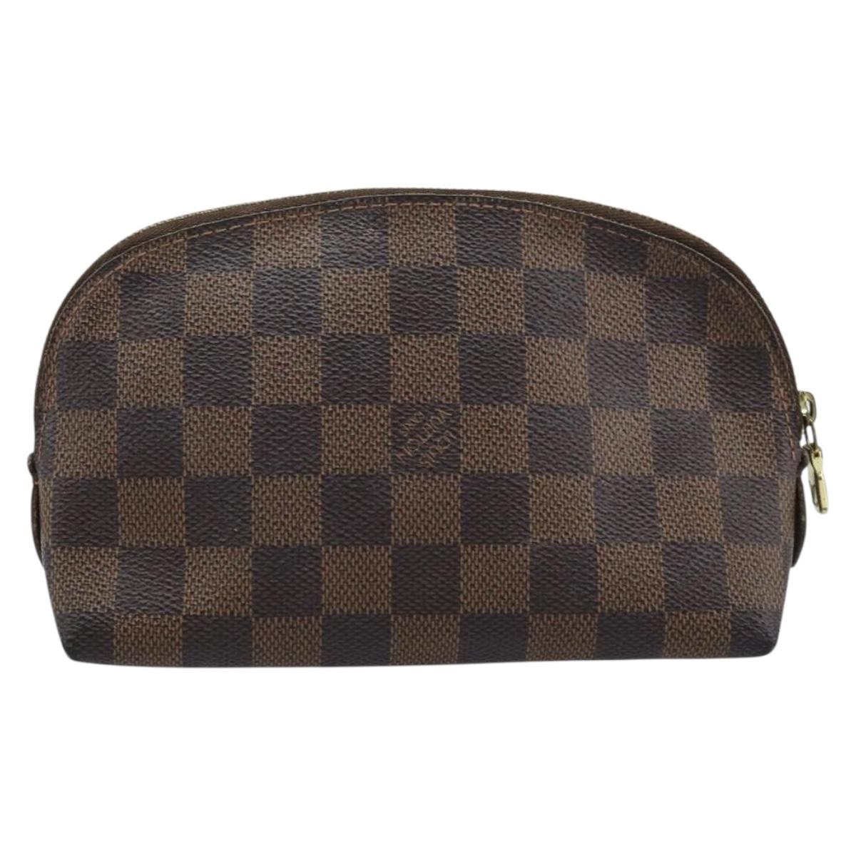 LOUIS VUITTON Damier Ebene Pochette Cosmetic PM Pouch N47516 LV Auth BA11689