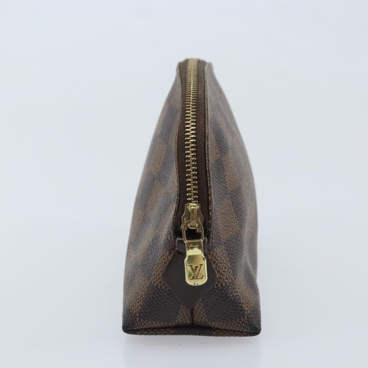 LOUIS VUITTON Damier Ebene Pochette Cosmetic PM Pouch N47516 LV Auth BA11689