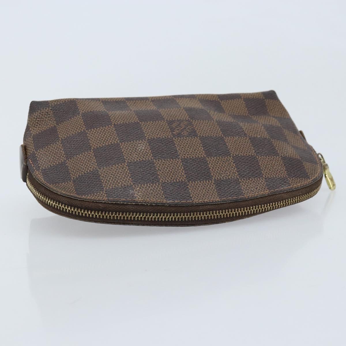 LOUIS VUITTON Damier Ebene Pochette Cosmetic PM Pouch N47516 LV Auth BA11689