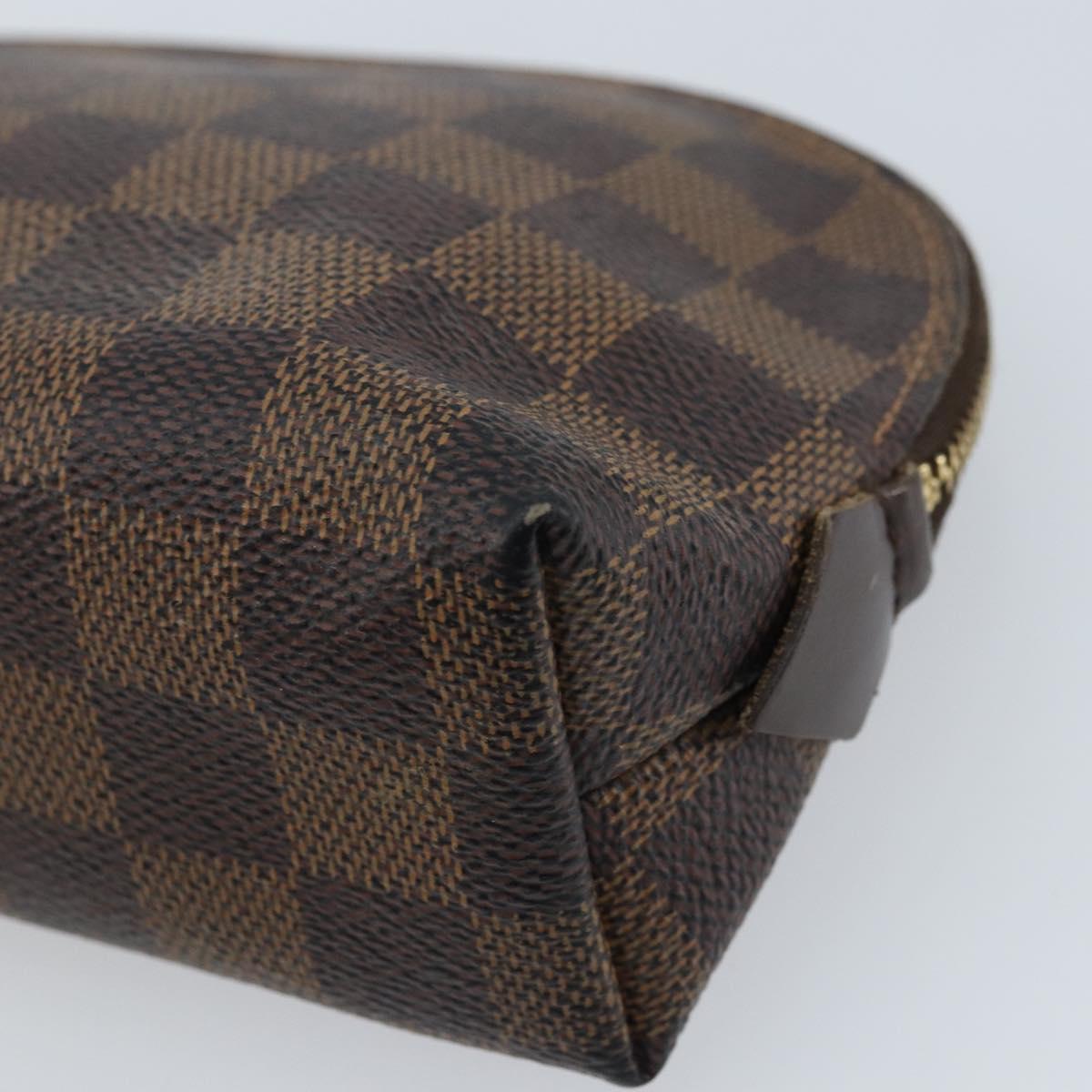 LOUIS VUITTON Damier Ebene Pochette Cosmetic PM Pouch N47516 LV Auth BA11689