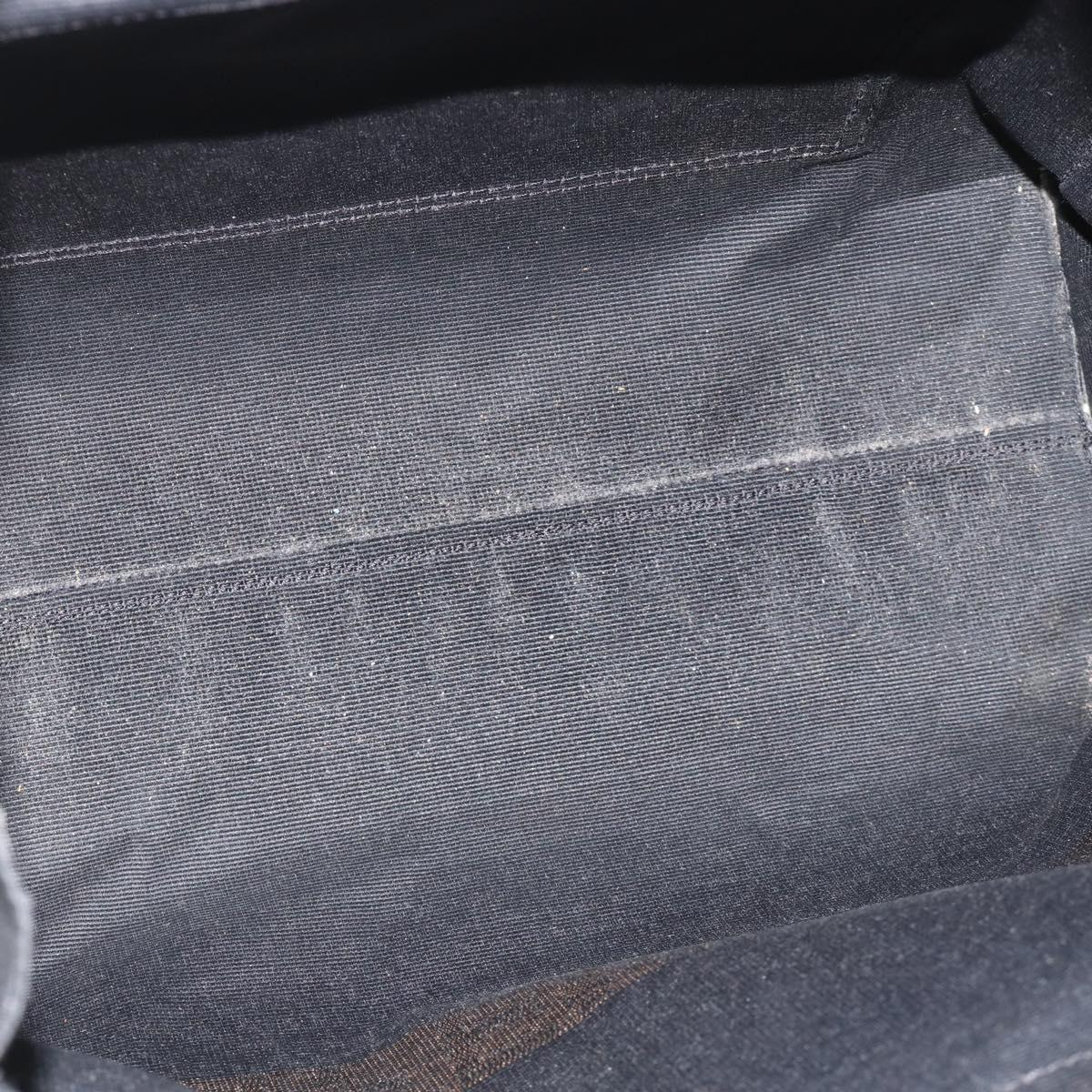 FENDI Hand Bag Canvas Black Silver Auth BA11699