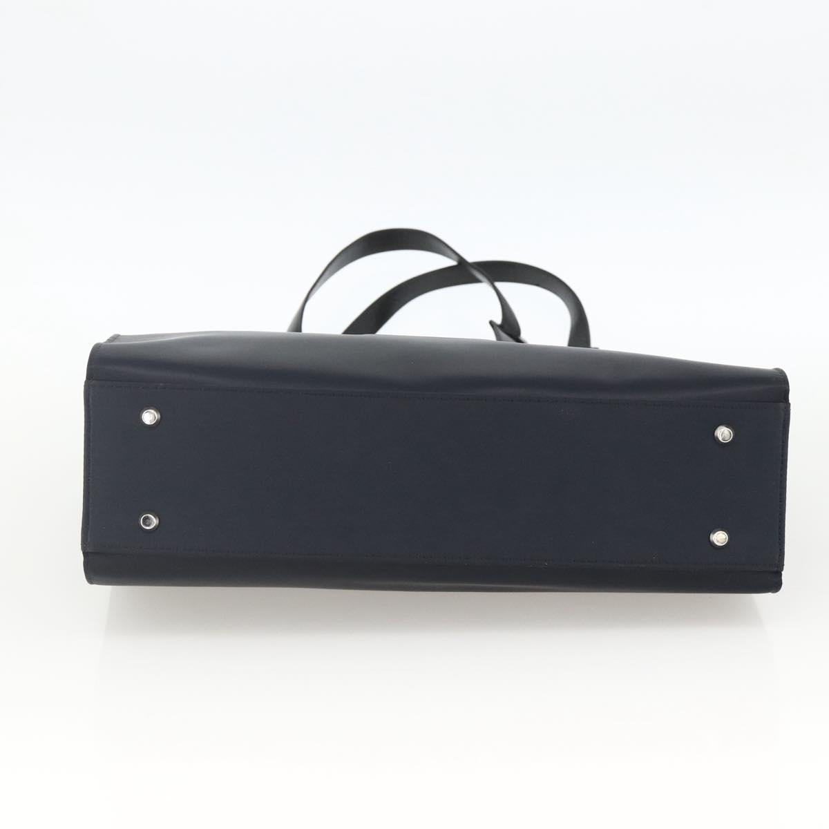 SAINT LAURENT Shoulder Bag Nylon Navy Silver Auth BA11701