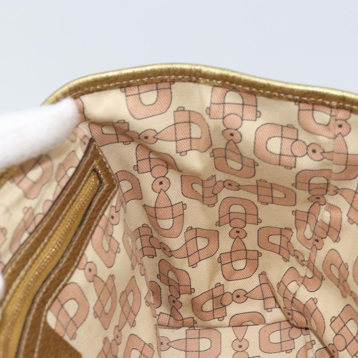 GUCCI GG Canvas Sherry Line Hand Bag Beige Gold 139261 Auth BA11705