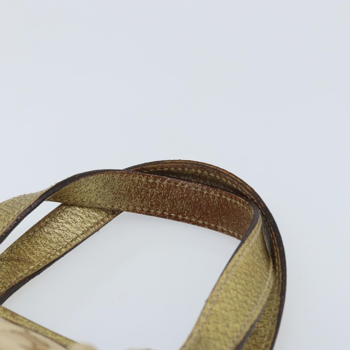 GUCCI GG Canvas Sherry Line Hand Bag Beige Gold 139261 Auth BA11705