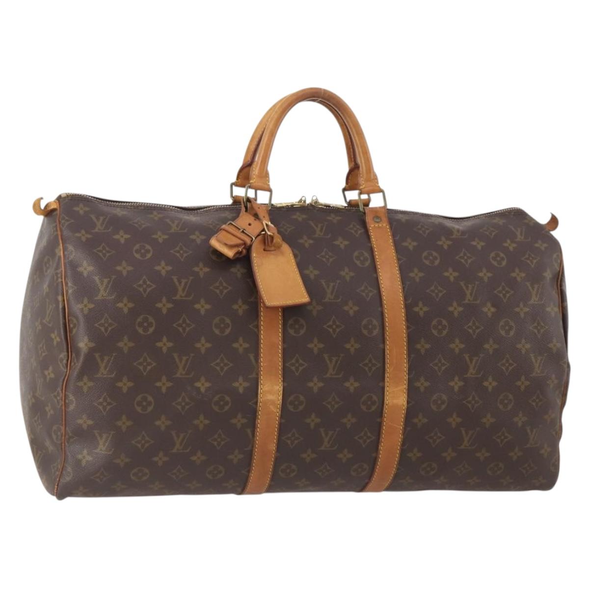 LOUIS VUITTON Monogram Keepall 55 Boston Bag M41424 LV Auth BA11712