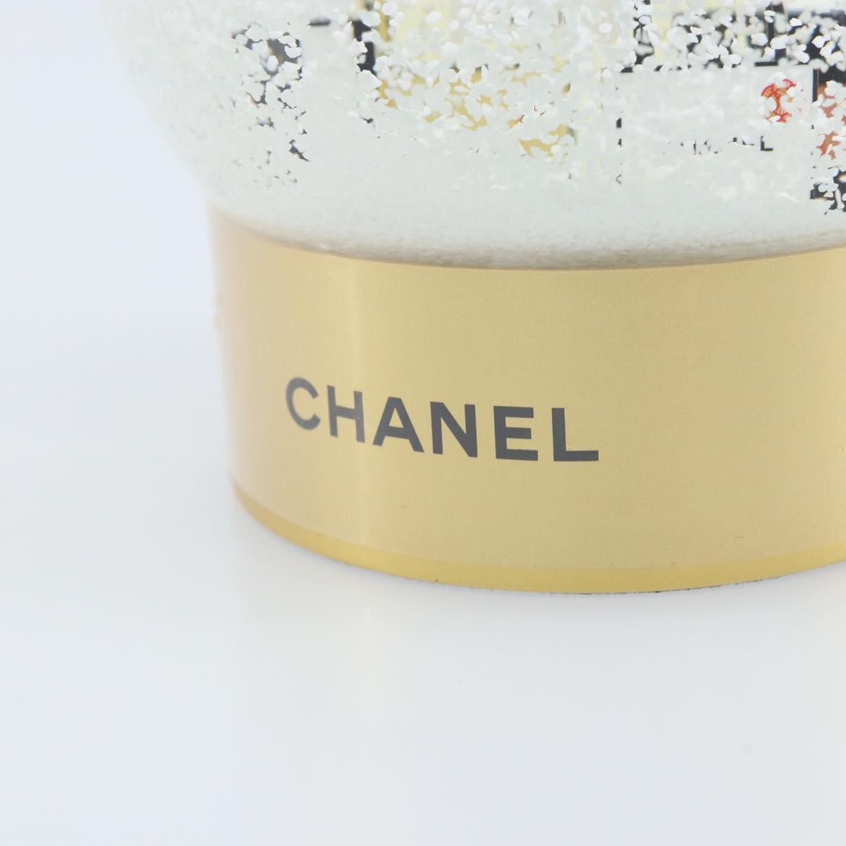 CHANEL Snow Globe Glass Gold CC Auth BA11732
