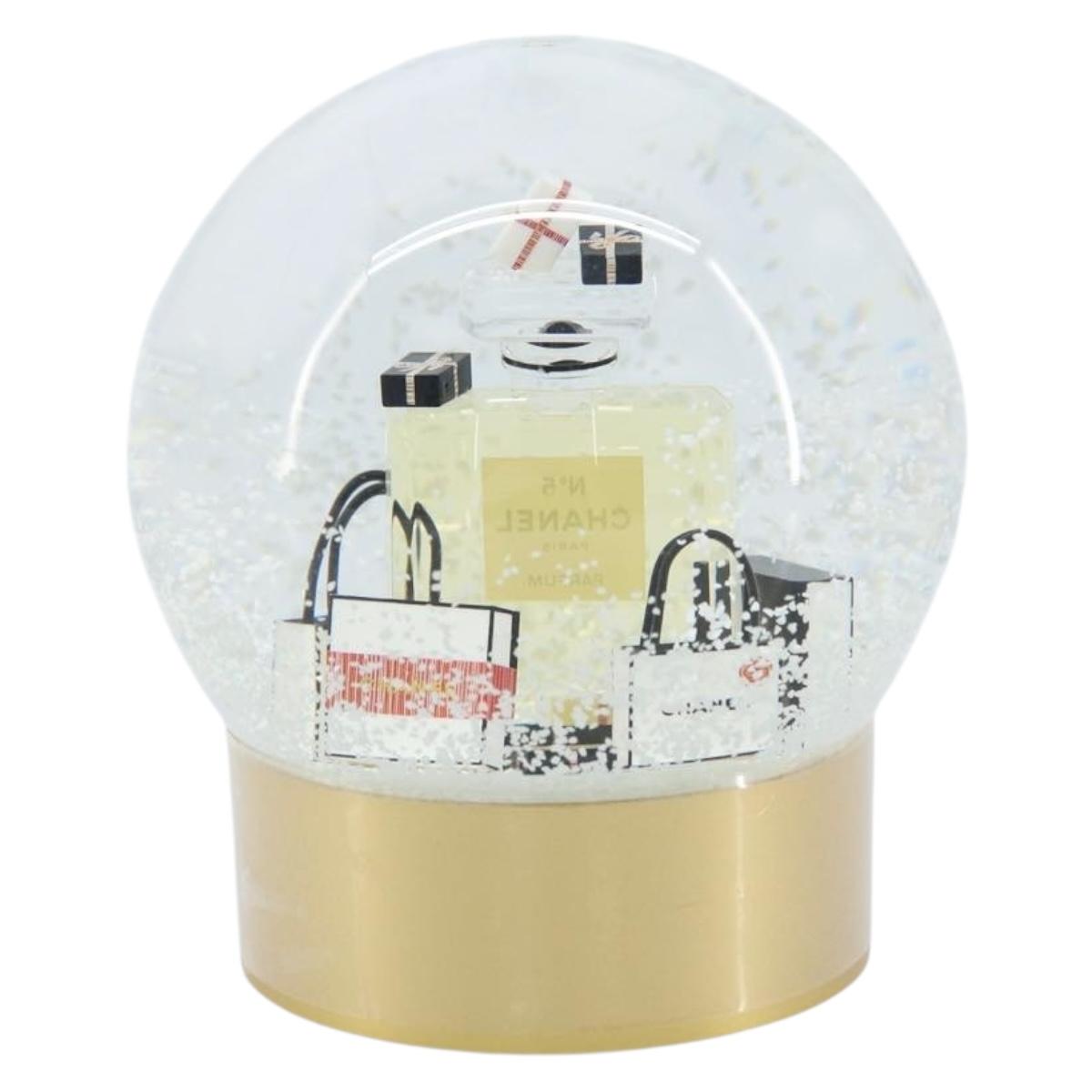 CHANEL Snow Globe Glass Gold CC Auth BA11732