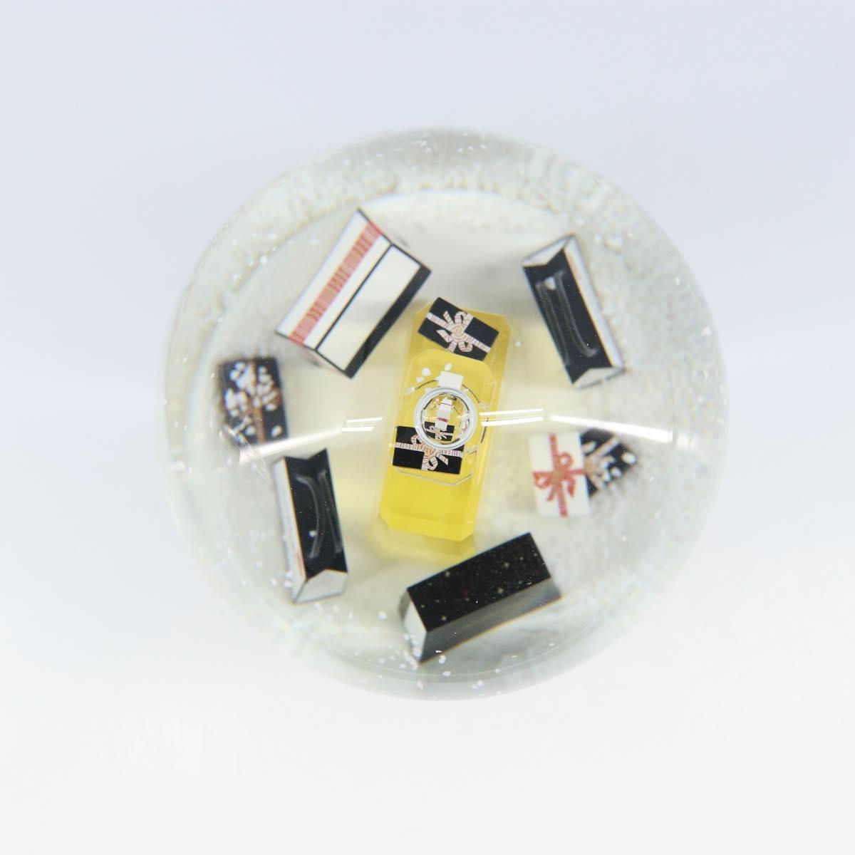 CHANEL Snow Globe Glass Gold CC Auth BA11732