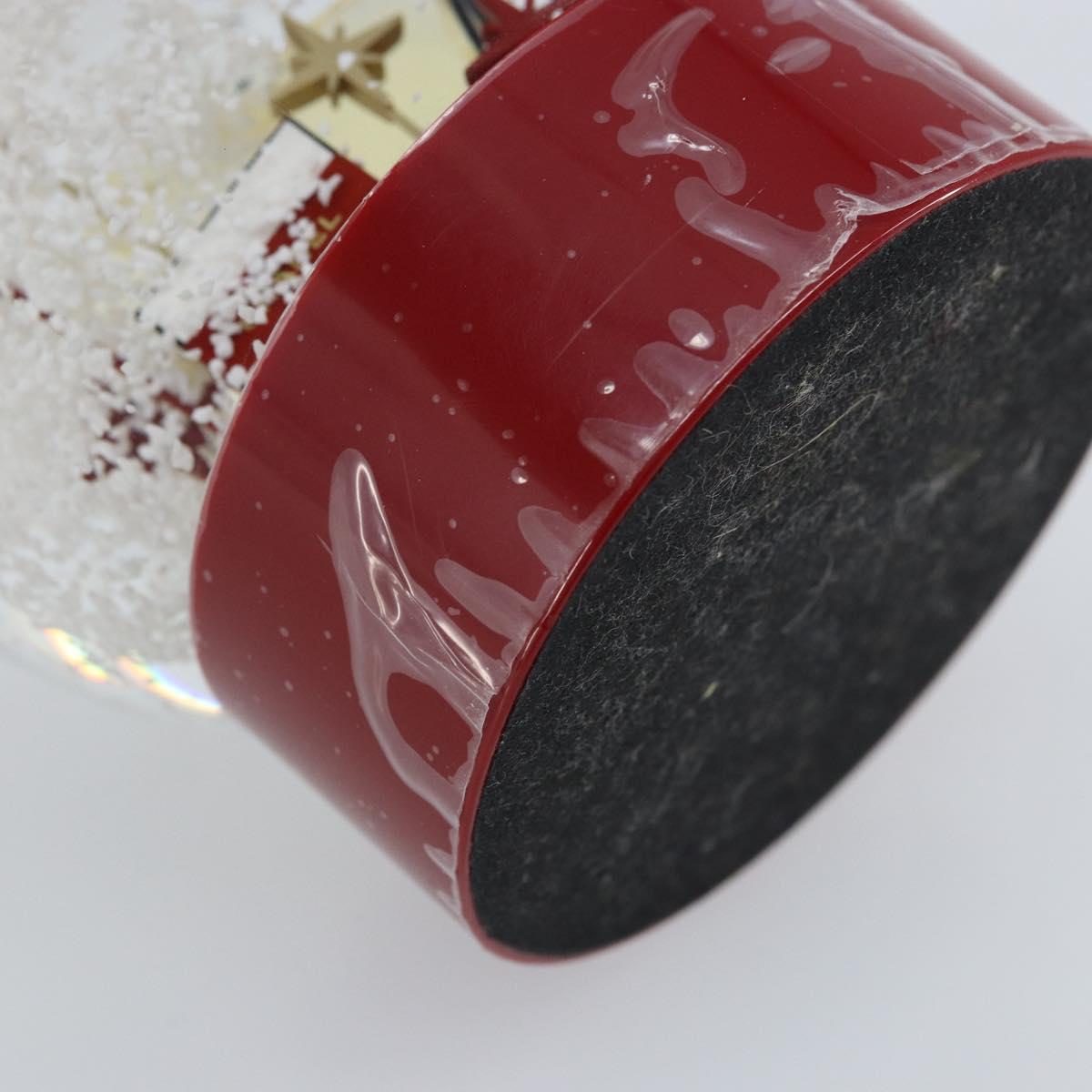 CHANEL Snow Globe Glass Red CC Auth BA11733
