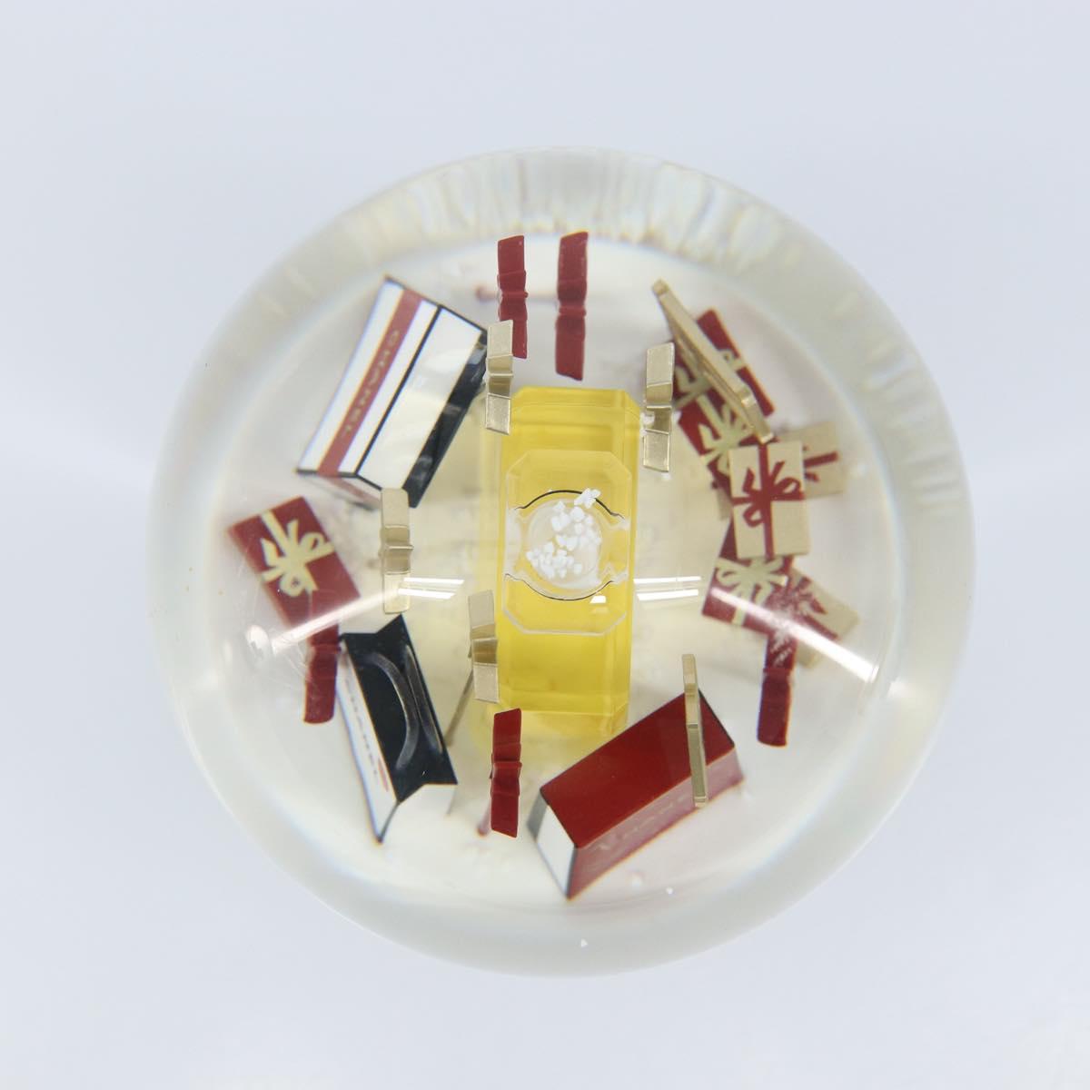 CHANEL Snow Globe Glass Red CC Auth BA11733