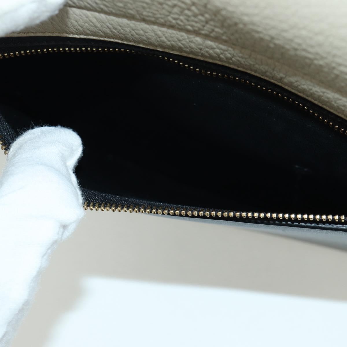 CELINE Trapeze Hand Bag Leather 2way Blue Silver Auth BA11737A