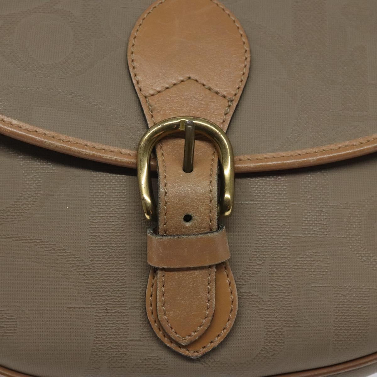 Christian Dior Trotter Canvas Shoulder Bag Beige Auth BA1174