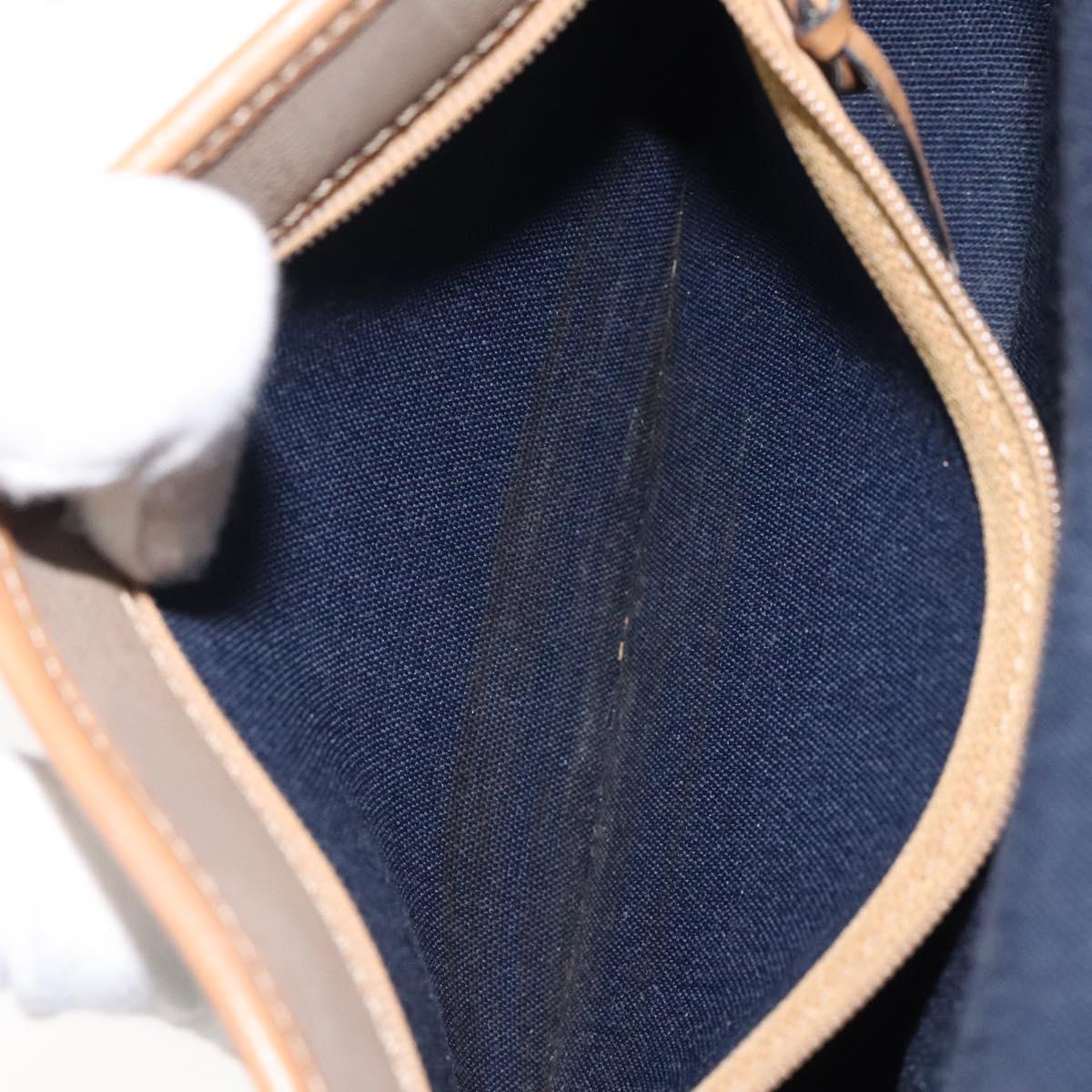 Christian Dior Trotter Canvas Shoulder Bag Beige Auth BA1174