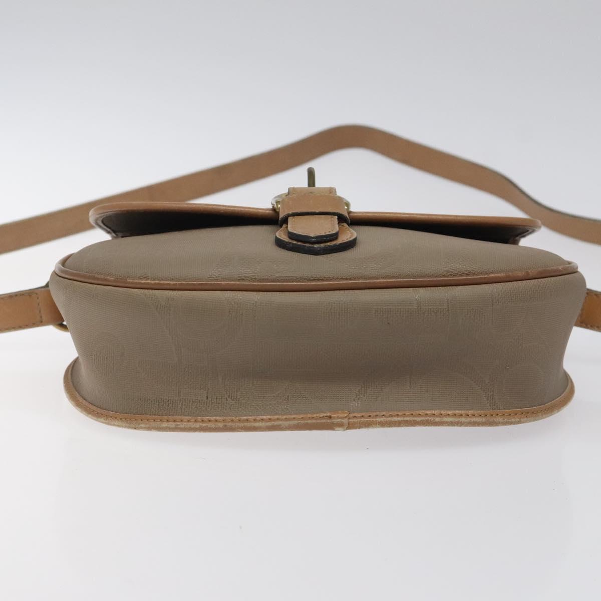 Christian Dior Trotter Canvas Shoulder Bag Beige Auth BA1174