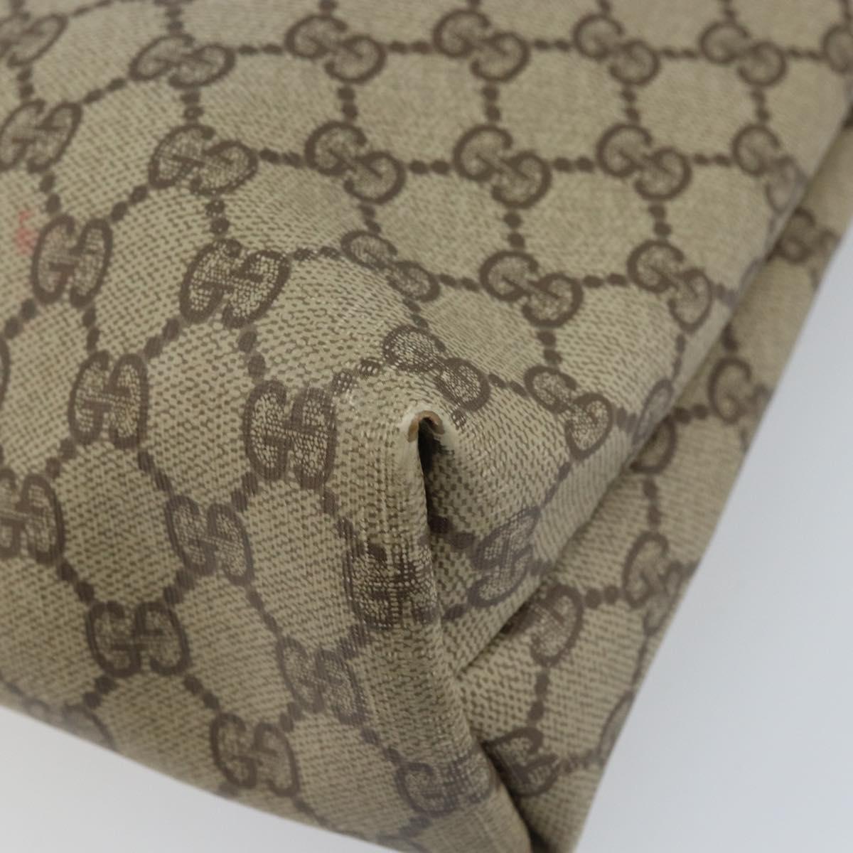 GUCCI GG Supreme Tote Bag PVC Beige Gold 002 39 6130 Auth BA11743