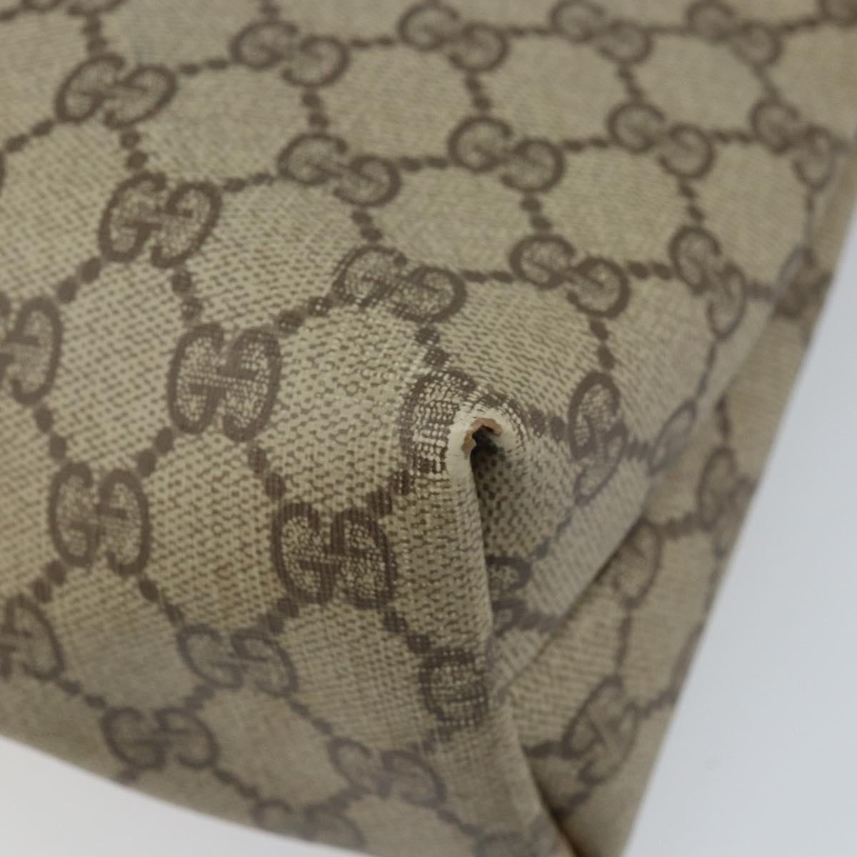 GUCCI GG Supreme Tote Bag PVC Beige Gold 002 39 6130 Auth BA11743