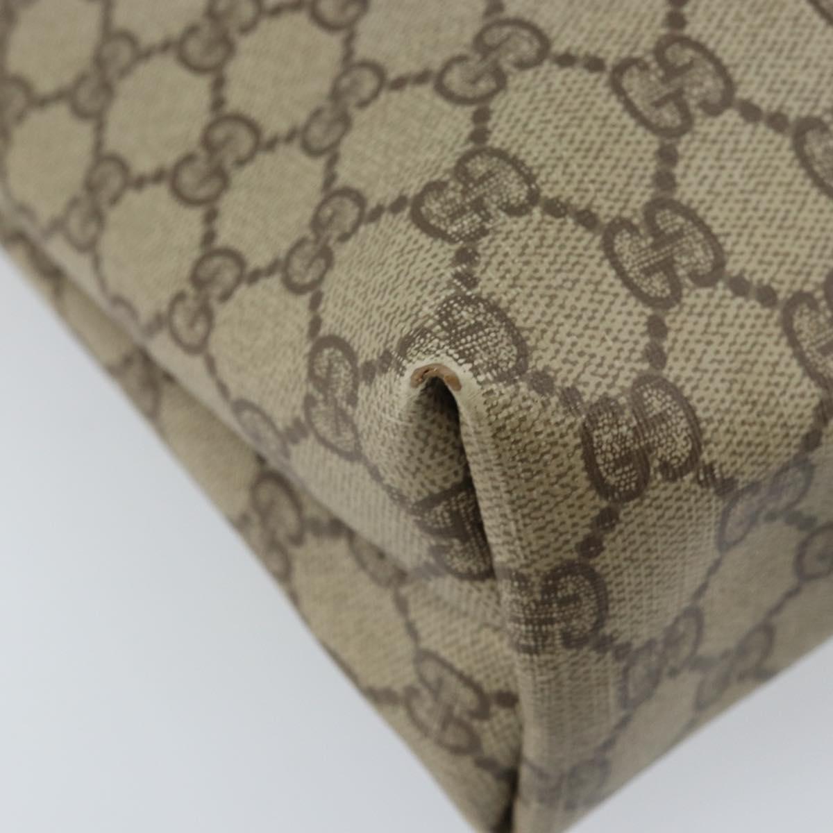 GUCCI GG Supreme Tote Bag PVC Beige Gold 002 39 6130 Auth BA11743