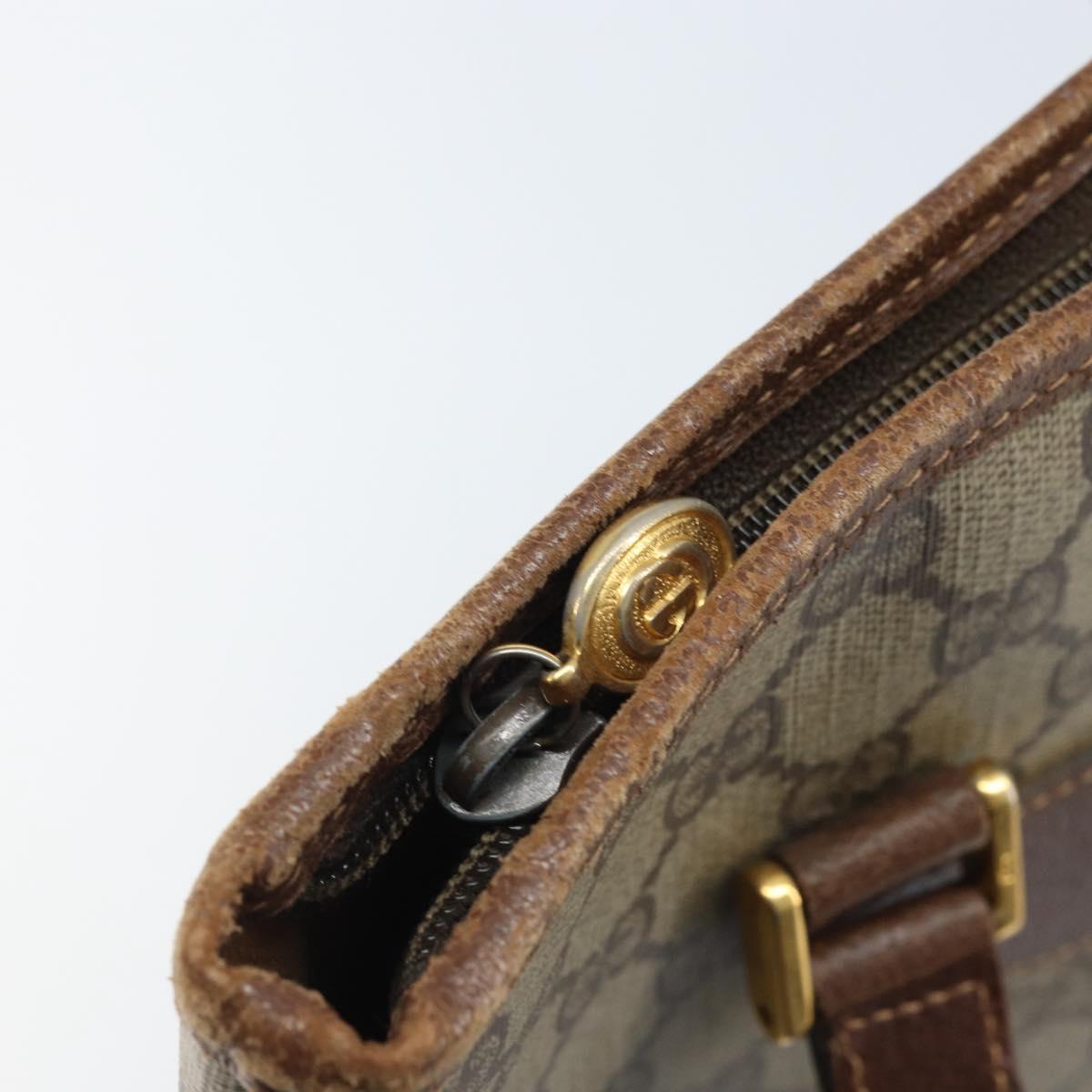 GUCCI GG Supreme Tote Bag PVC Beige Gold 002 39 6130 Auth BA11743