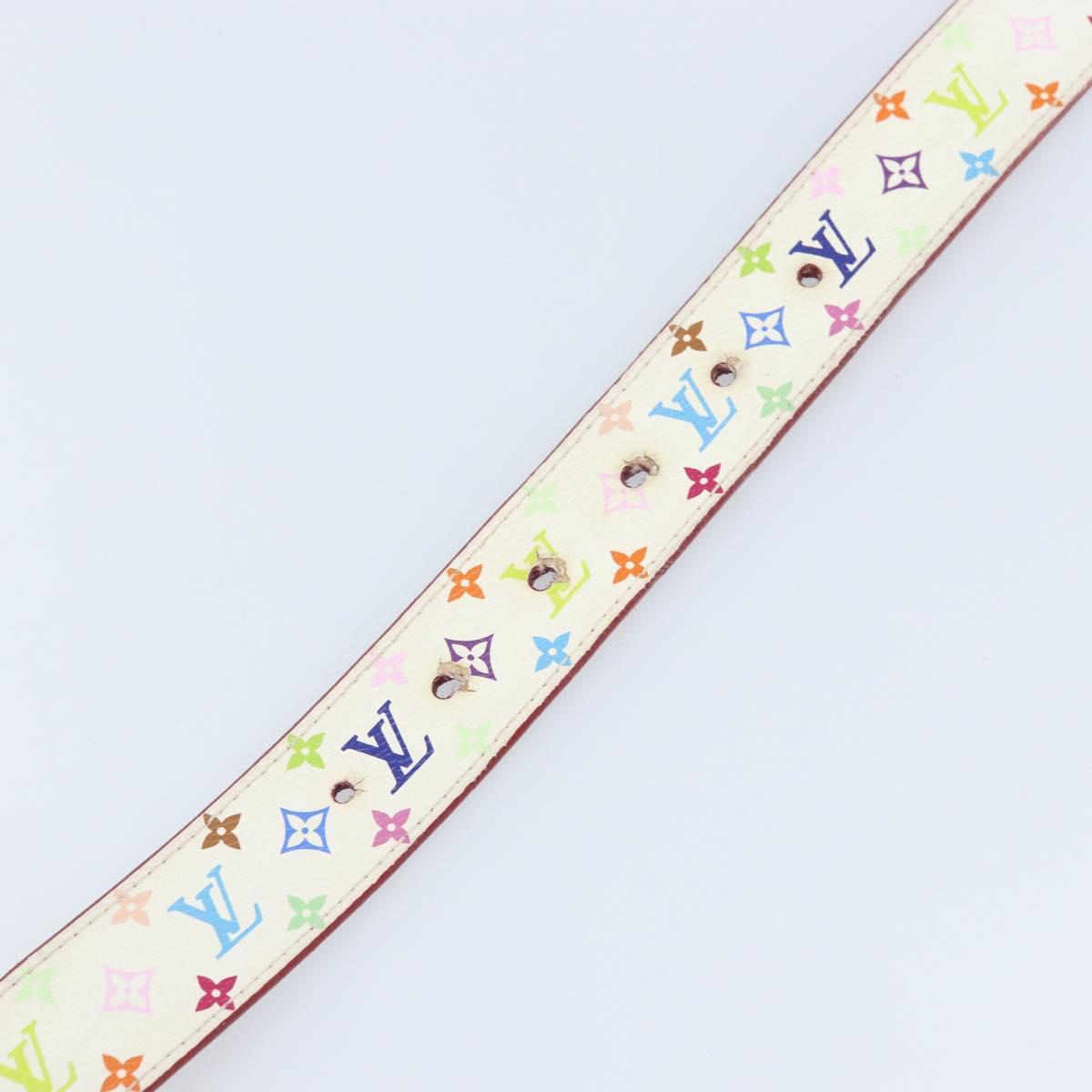 LOUIS VUITTON Multicolor Ceinture LV Cut Belt White M9682W LV Auth BA11744A
