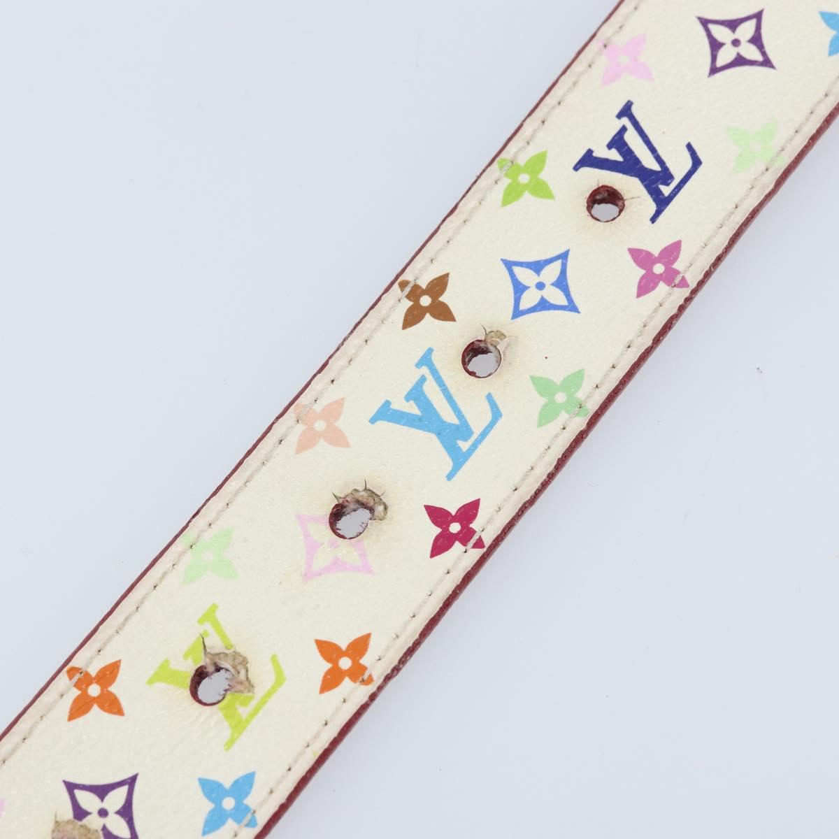 LOUIS VUITTON Multicolor Ceinture LV Cut Belt White M9682W LV Auth BA11744A