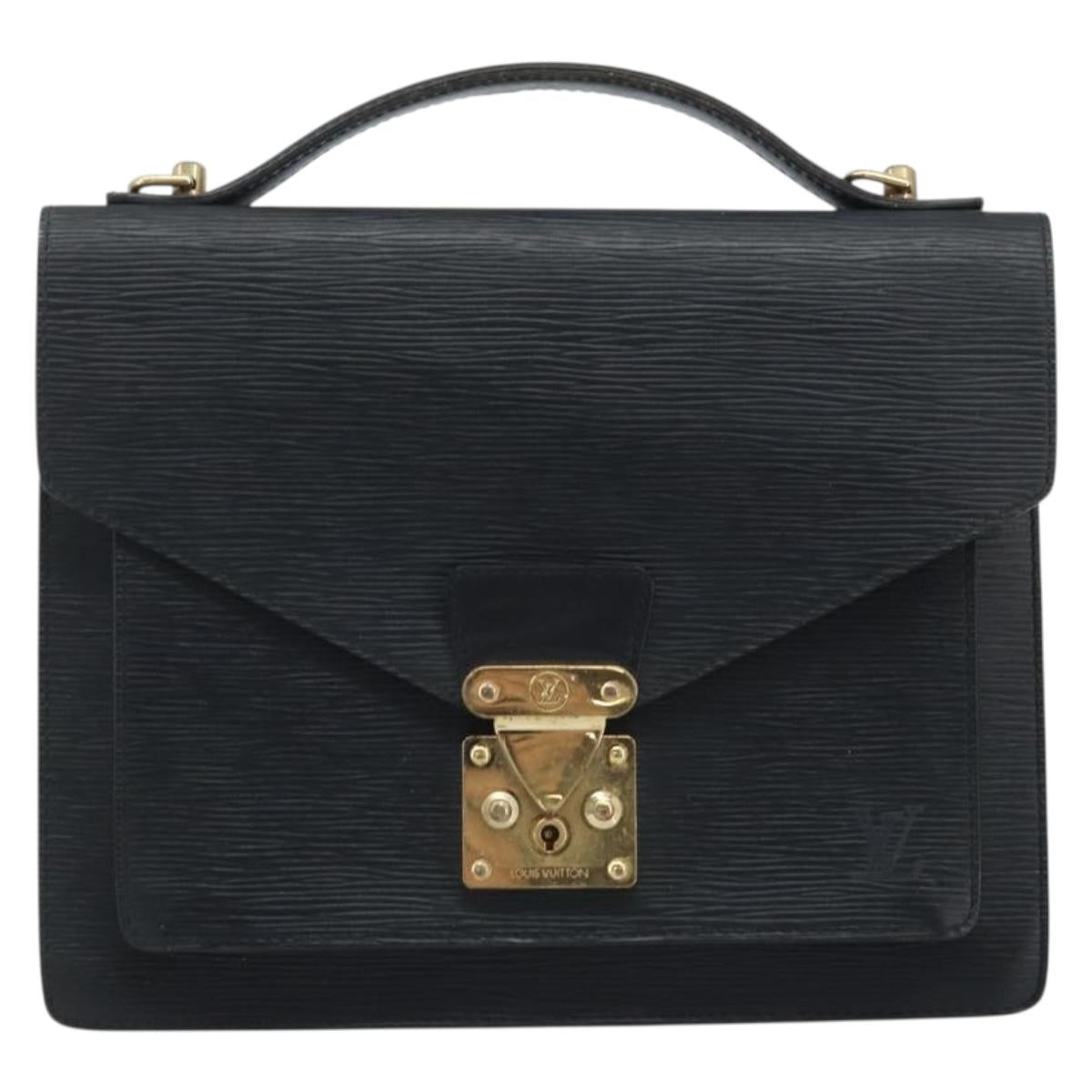 LOUIS VUITTON Epi Monceau 28 Hand Bag Black M52122 LV Auth BA11749