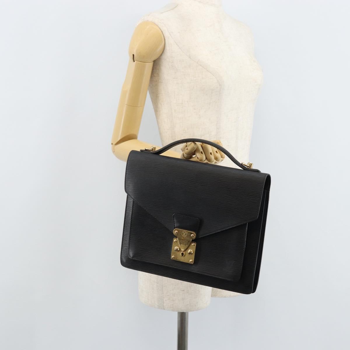 LOUIS VUITTON Epi Monceau 28 Hand Bag Black M52122 LV Auth BA11749