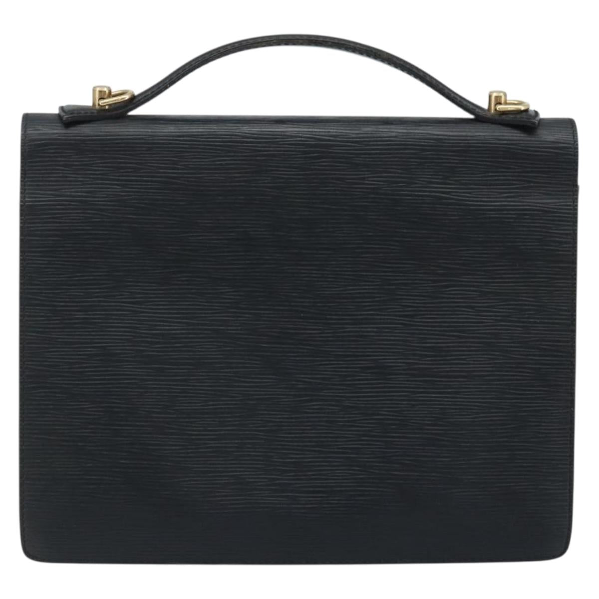 LOUIS VUITTON Epi Monceau 28 Hand Bag Black M52122 LV Auth BA11749