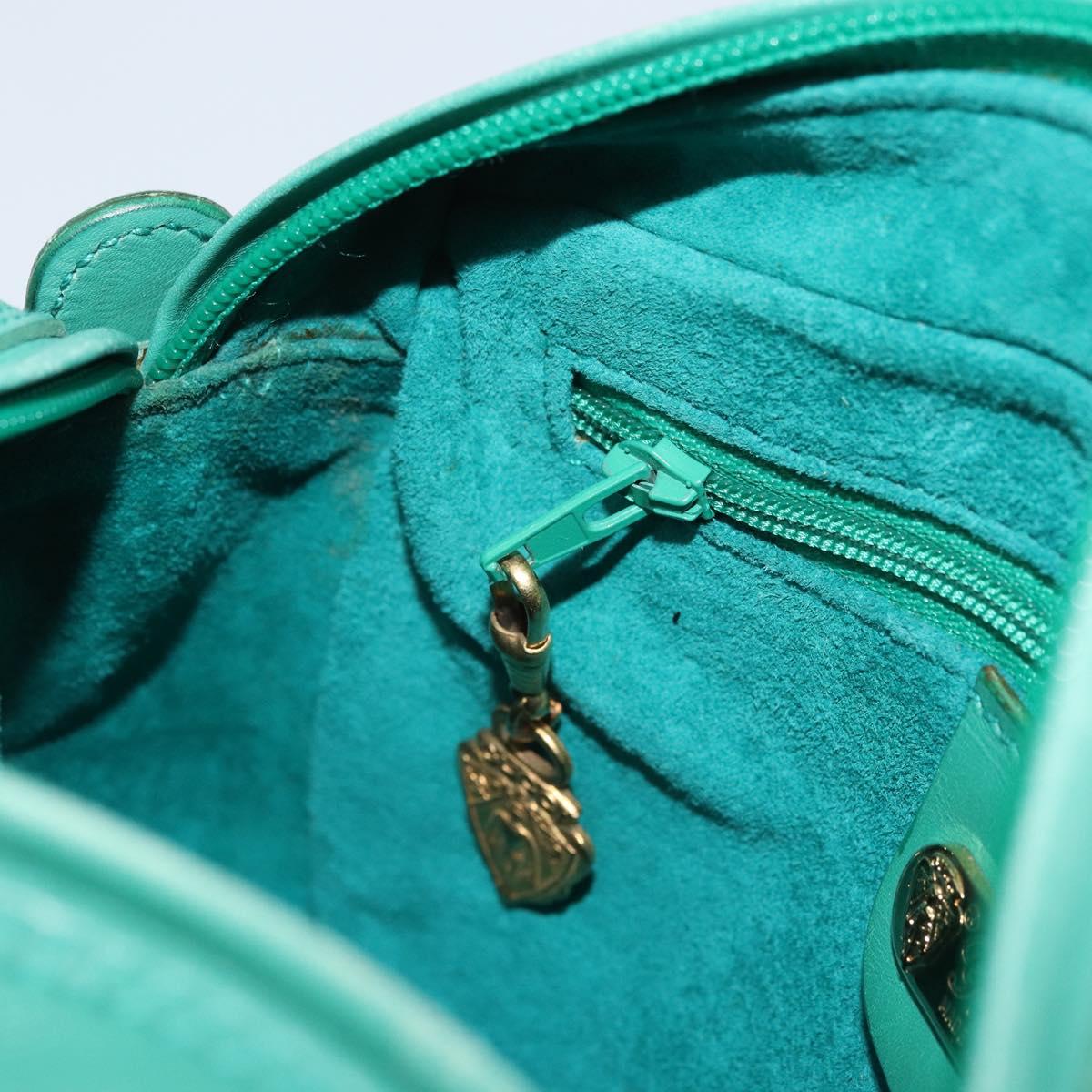 GUCCI Shoulder Bag Suede Green Gold Auth BA11758A