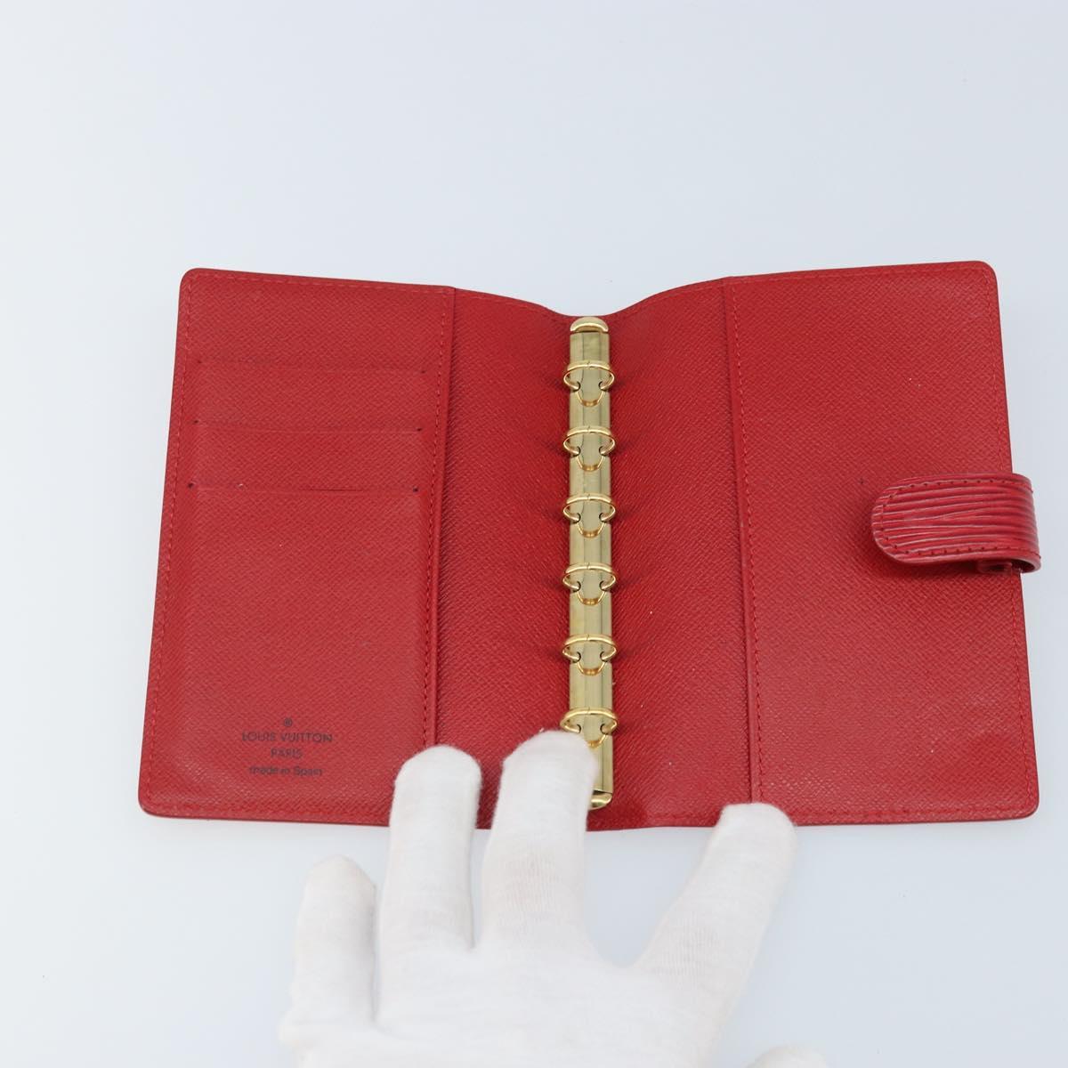 LOUIS VUITTON Epi Agenda PM Day Planner Cover Red R20057 LV Auth BA11766