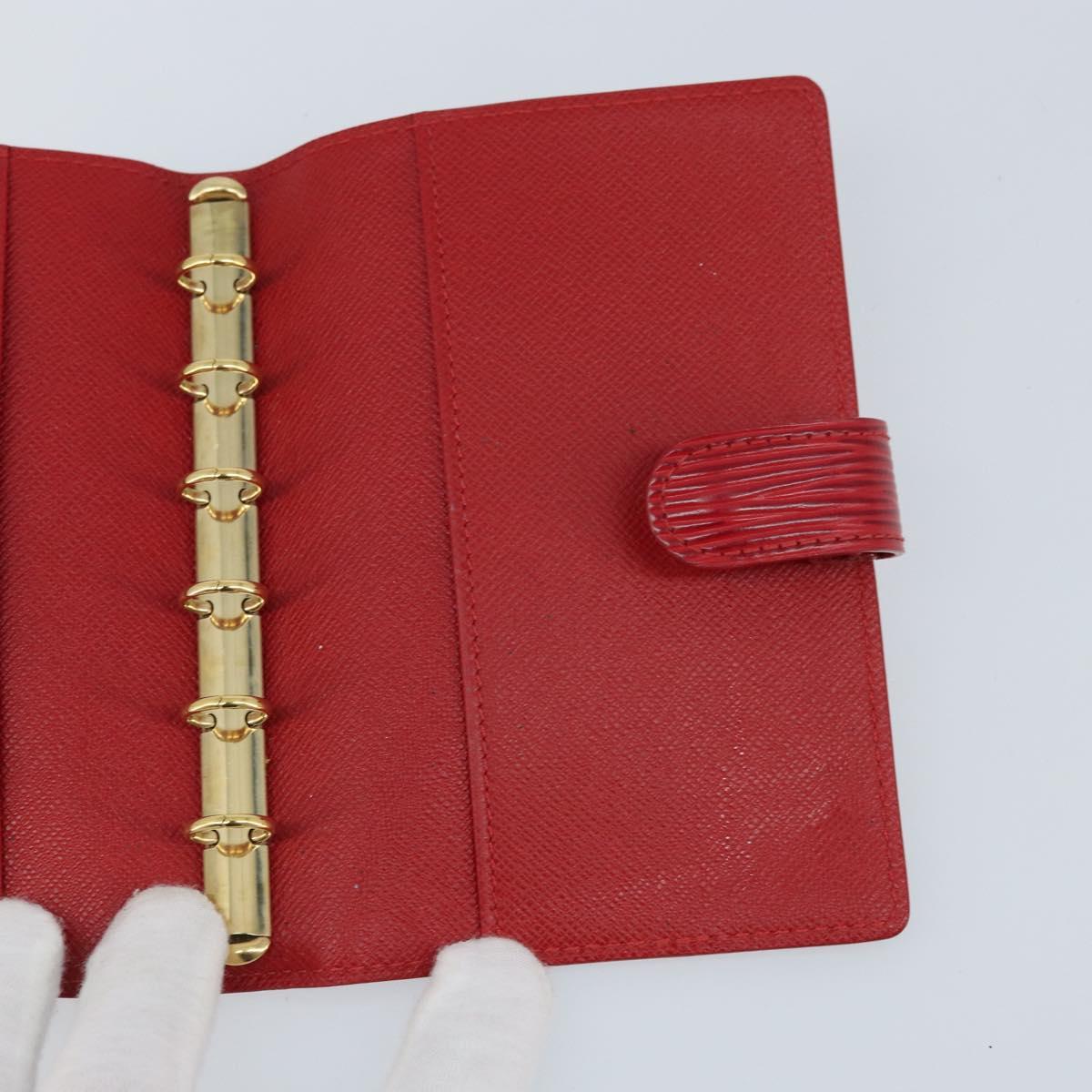 LOUIS VUITTON Epi Agenda PM Day Planner Cover Red R20057 LV Auth BA11766