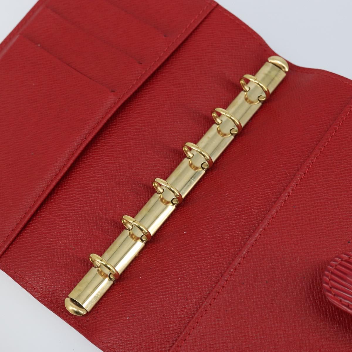 LOUIS VUITTON Epi Agenda PM Day Planner Cover Red R20057 LV Auth BA11766