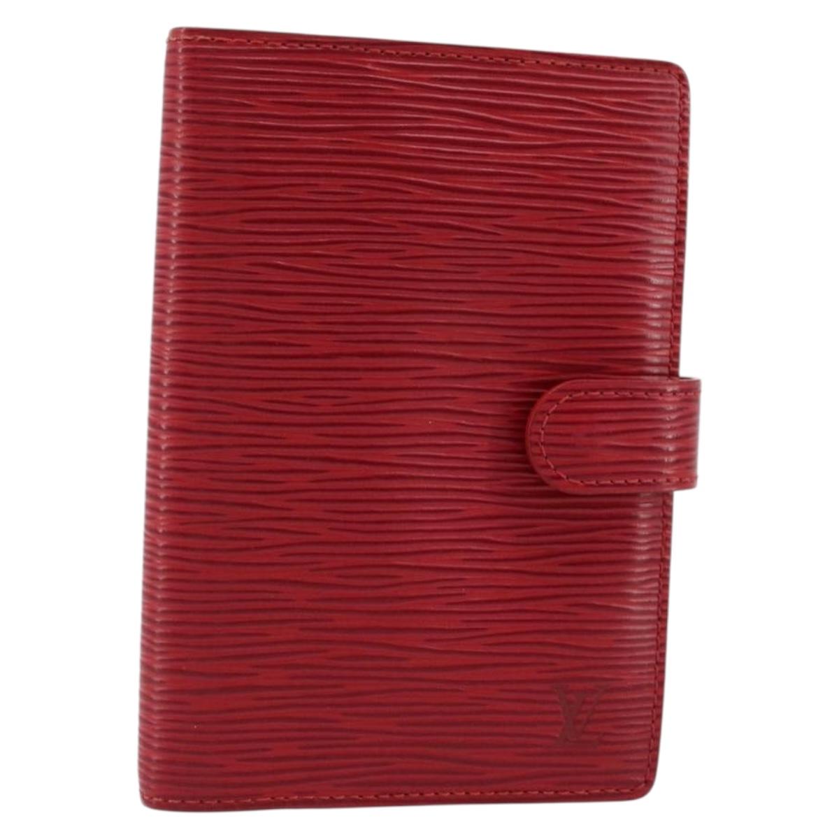 LOUIS VUITTON Epi Agenda PM Day Planner Cover Red R20057 LV Auth BA11766