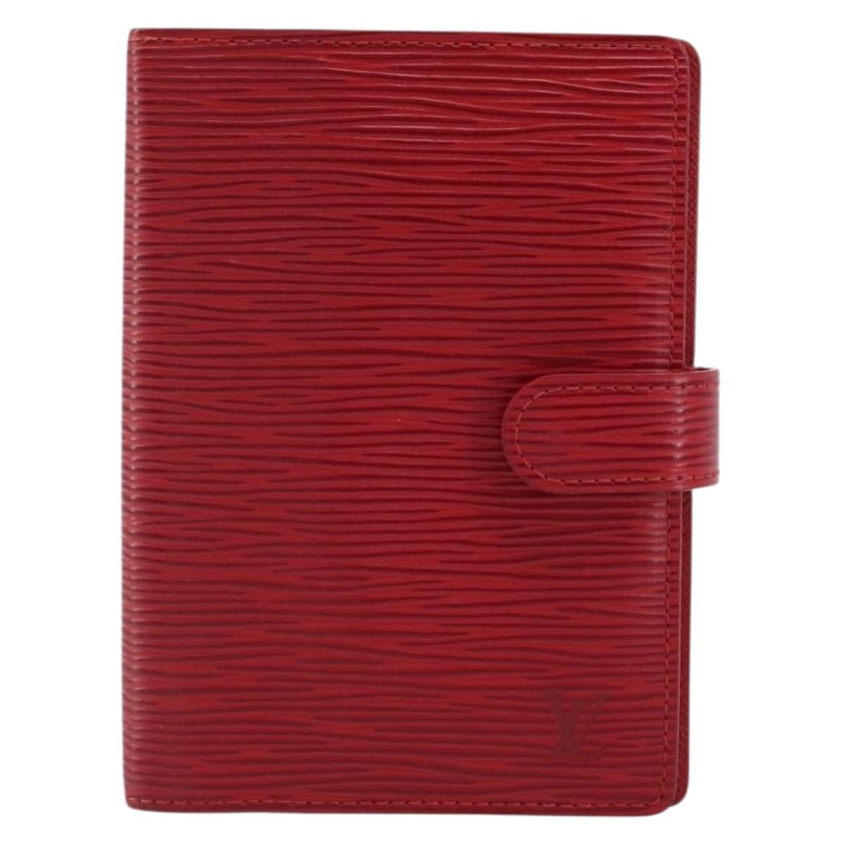 LOUIS VUITTON Epi Agenda PM Day Planner Cover Red R20057 LV Auth BA11766