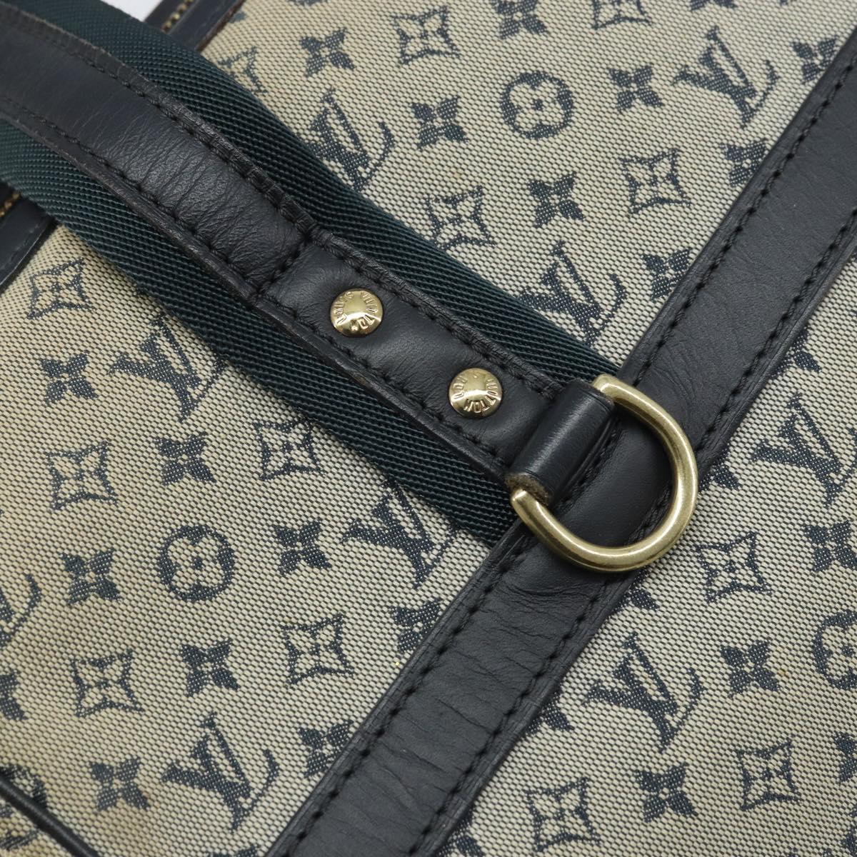 LOUIS VUITTON Monogram Mini Josephine GM Hand Bag Blue M92211 LV Auth BA11767