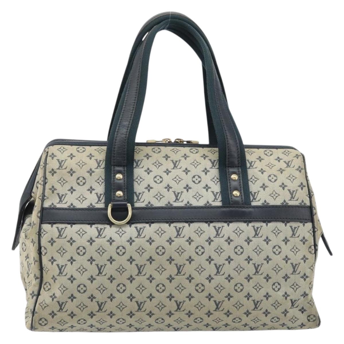 LOUIS VUITTON Monogram Mini Josephine GM Hand Bag Blue M92211 LV Auth BA11767