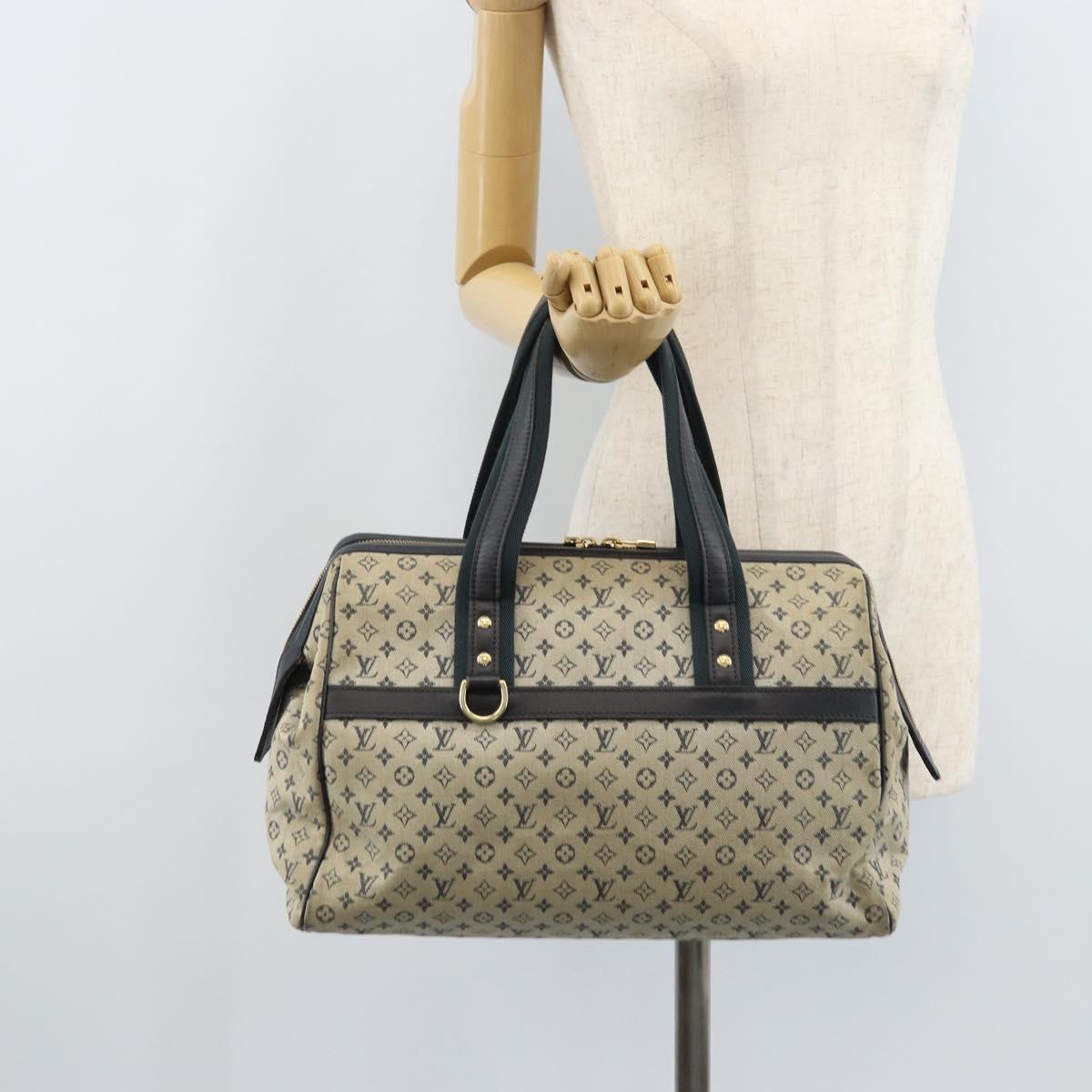 LOUIS VUITTON Monogram Mini Josephine GM Hand Bag Blue M92211 LV Auth BA11767