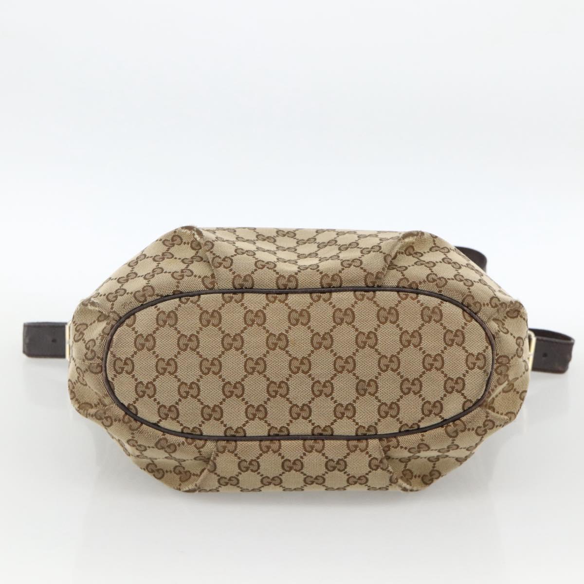 GUCCI GG Canvas Shoulder Bag Outlet Beige Silver 388930 Auth BA11771